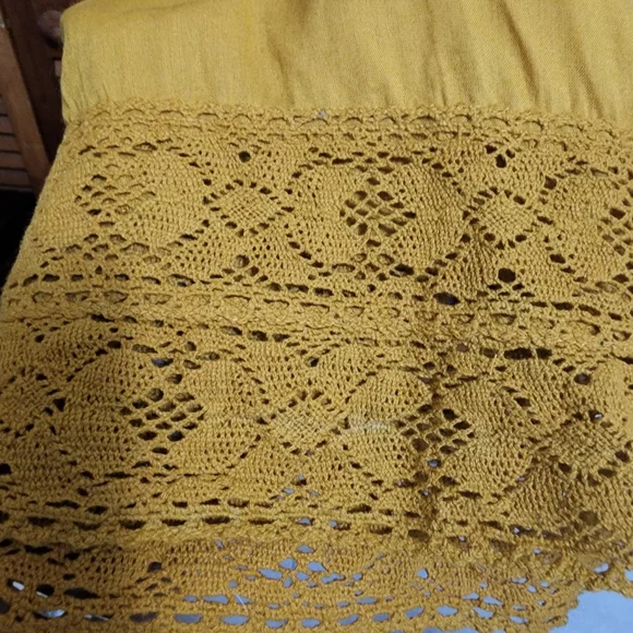 Mustard Color Smocked Strapless Jumper - Picture 8 of 10